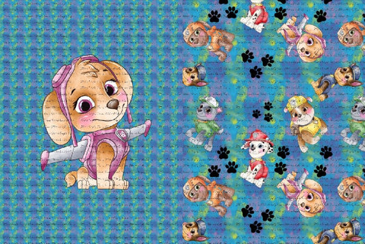 Watercolour Paw Patrol Skye Blanket Panels