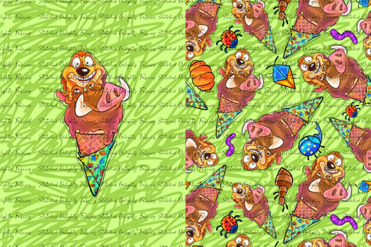 Jungle Friends Swirls Blanket Panels