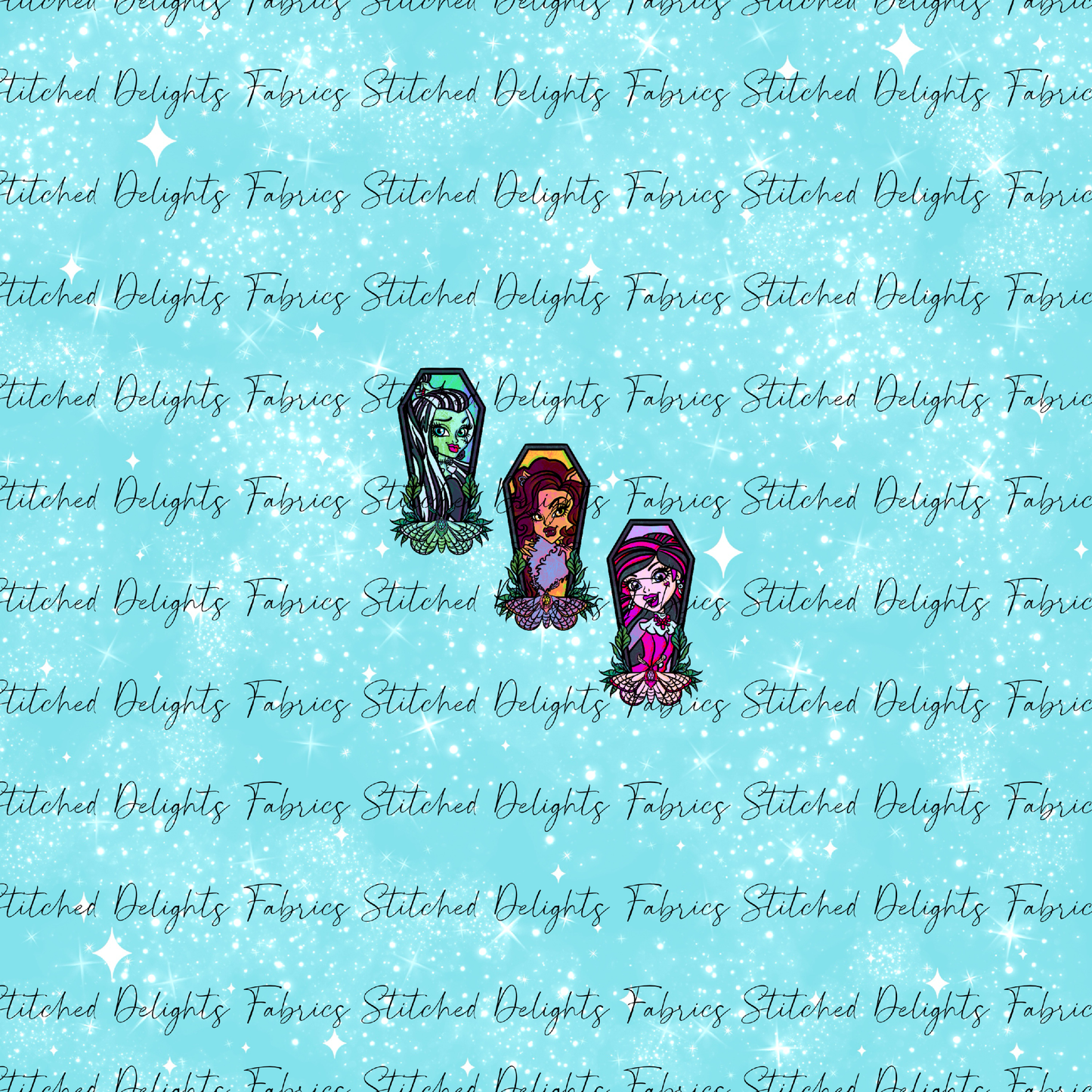 Monster High Coffins Group 1 Blue Shimmer Panel