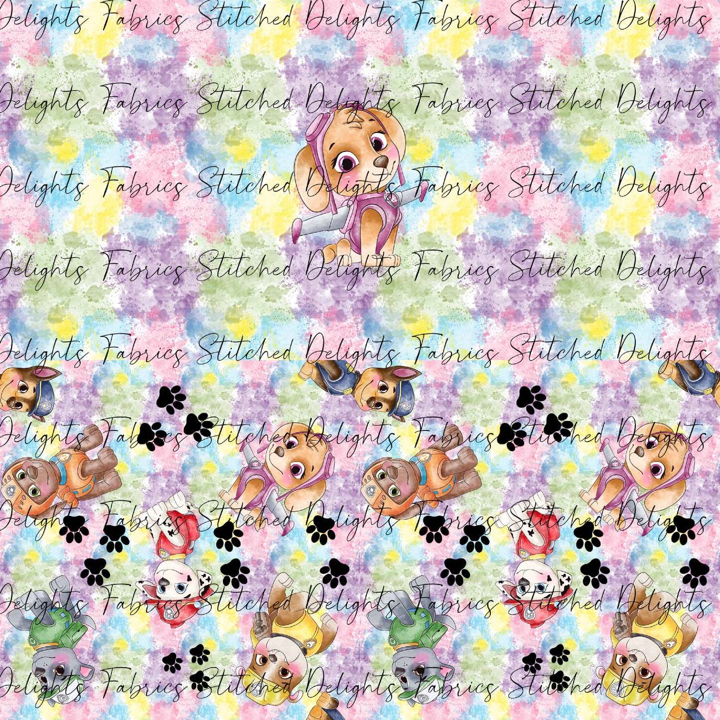 Watercolour Paw Patrol Skye Rainbow Undie Panel