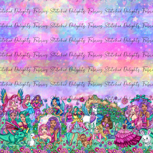 Barbie's Magical Touch Border Stacked Rainbow Dreams