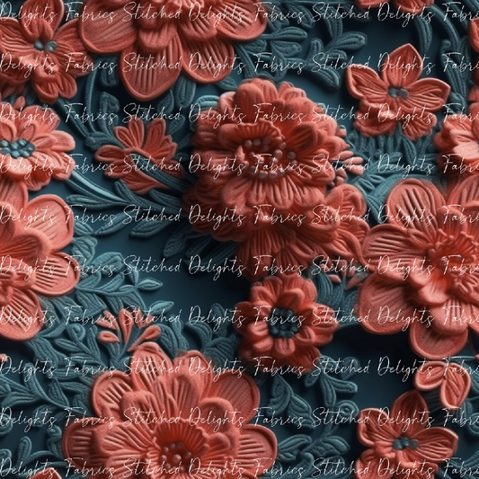 3D Flowers Coral 1