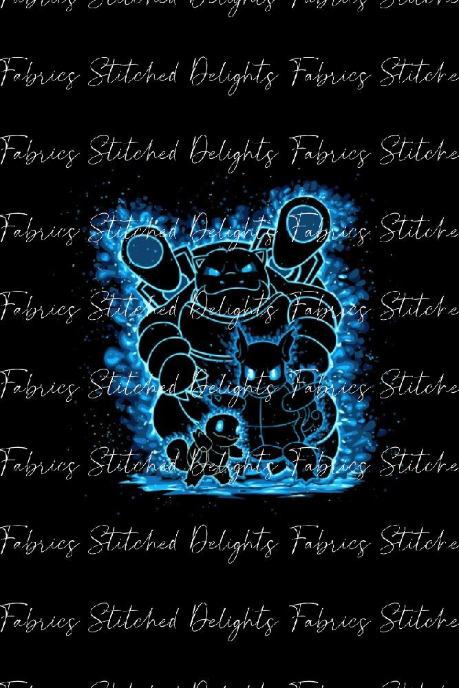Poke Silhouettes Squirtle Evolutions Blanket Panels
