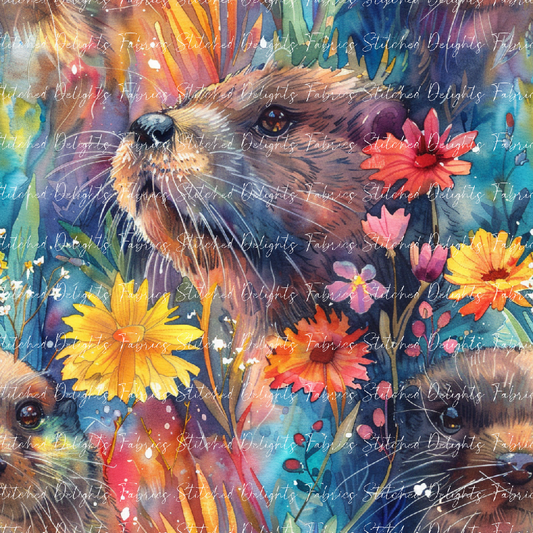 Floral Animals Otter 3