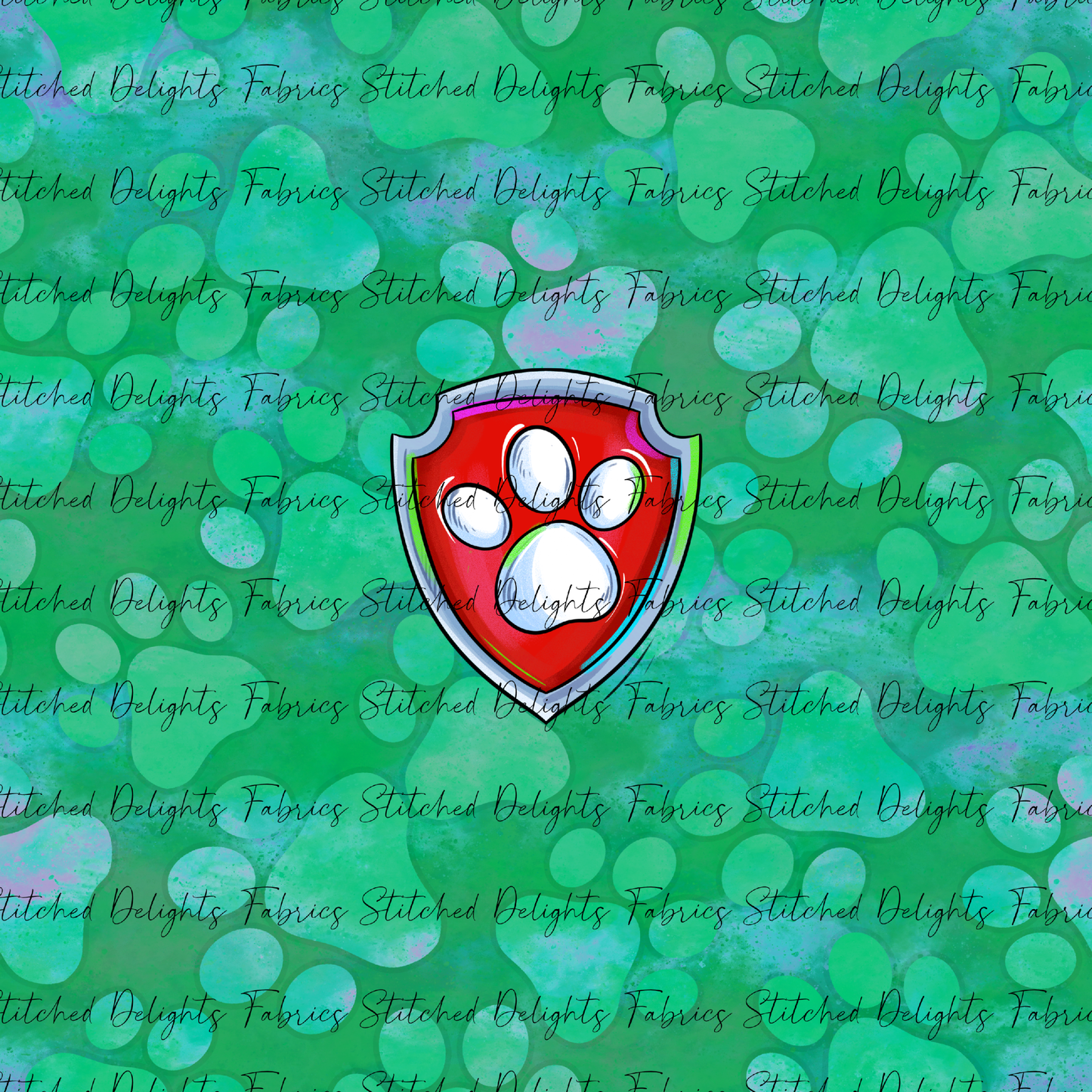 Mighty Pups Green Team Badge Panel