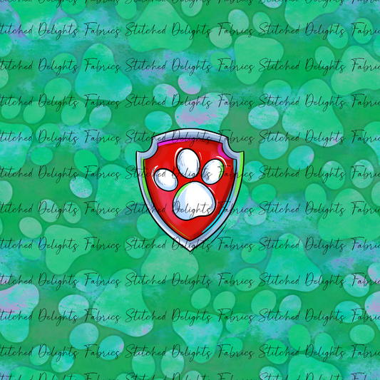 Mighty Pups Green Team Badge Panel