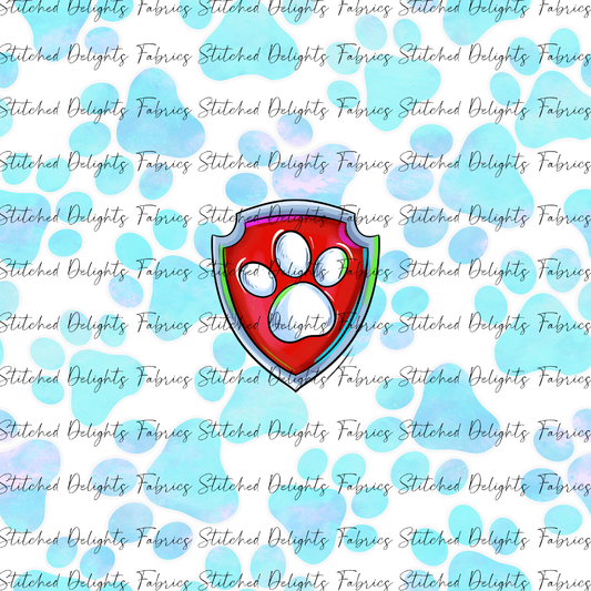 Mighty Pups Pastel Blue Team Badge Panel