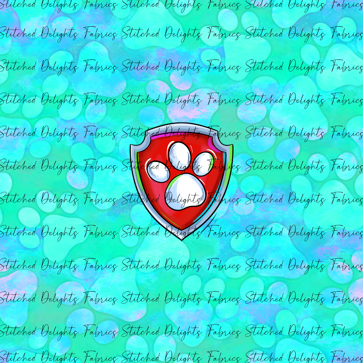 Mighty Pups Aqua Team Badge Panel