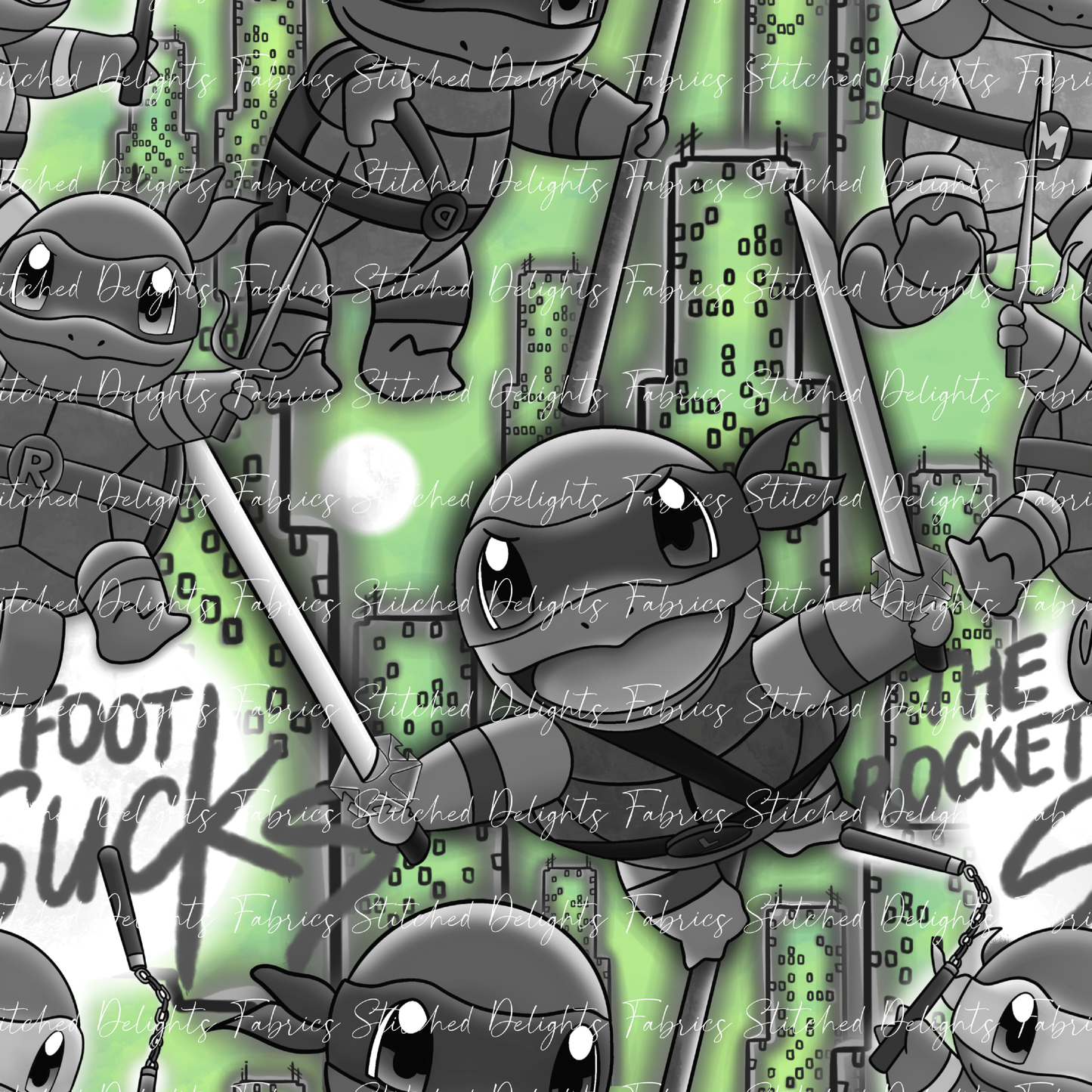 Ninja Squirtles Rocket Foot Sucks Dusty Green