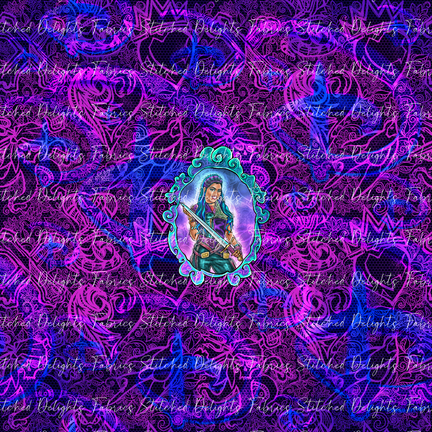 Descendants Neon Uma Portrait Panel