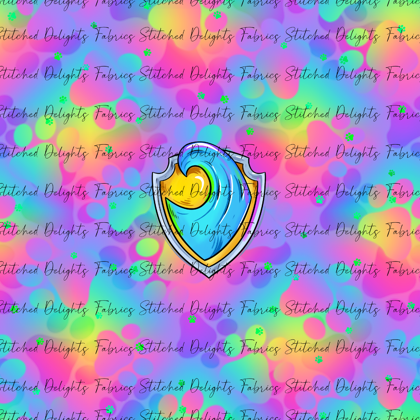 Mighty Pups Rainbow Wave Badge Panel