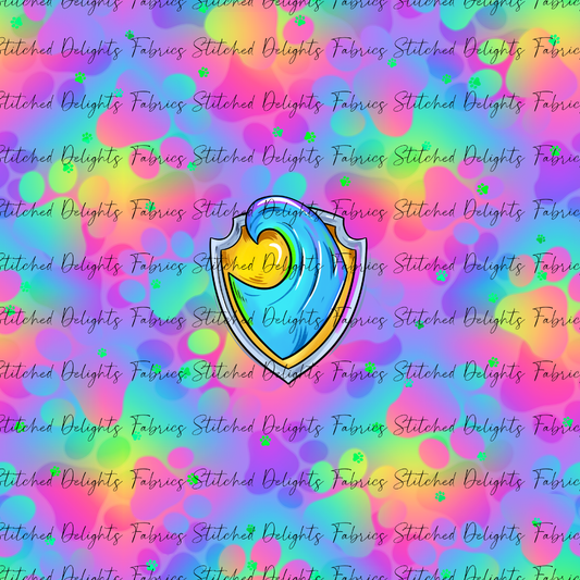 Mighty Pups Rainbow Wave Badge Panel