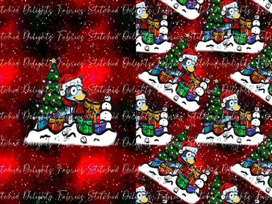 Punk Dog Red Santa Sack Panel