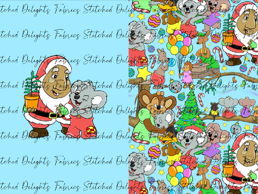 Blinky Xmas Blinky & Santa Blue Santa Sack Panel