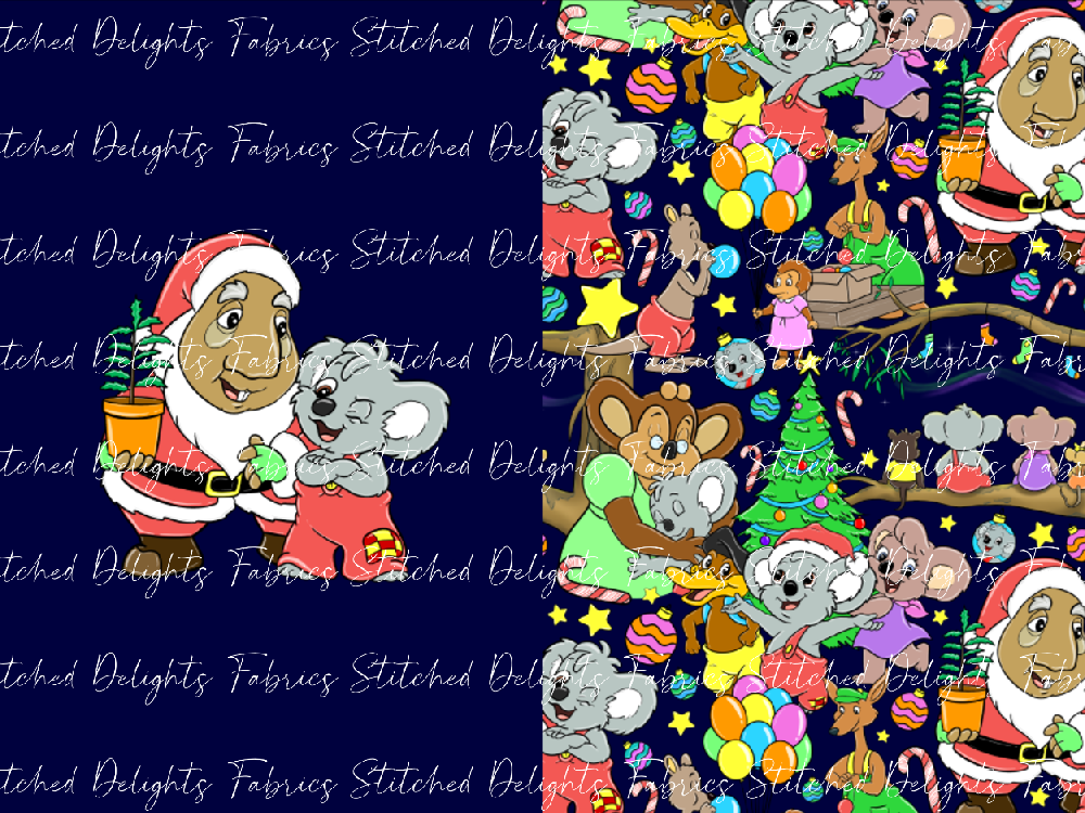 Blinky Xmas Blinky & Santa Navy Santa Sack Panel