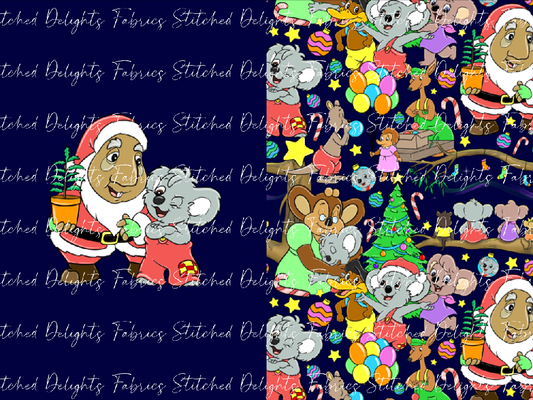 Blinky Xmas Blinky & Santa Navy Santa Sack Panel