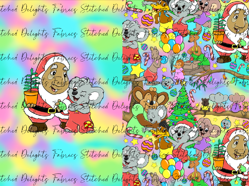 Blinky Xmas Blinky & Santa Rainbow Santa Sack Panel