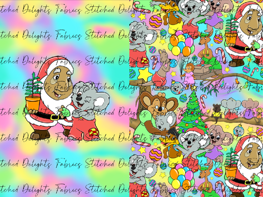 Blinky Xmas Blinky & Santa Rainbow Santa Sack Panel