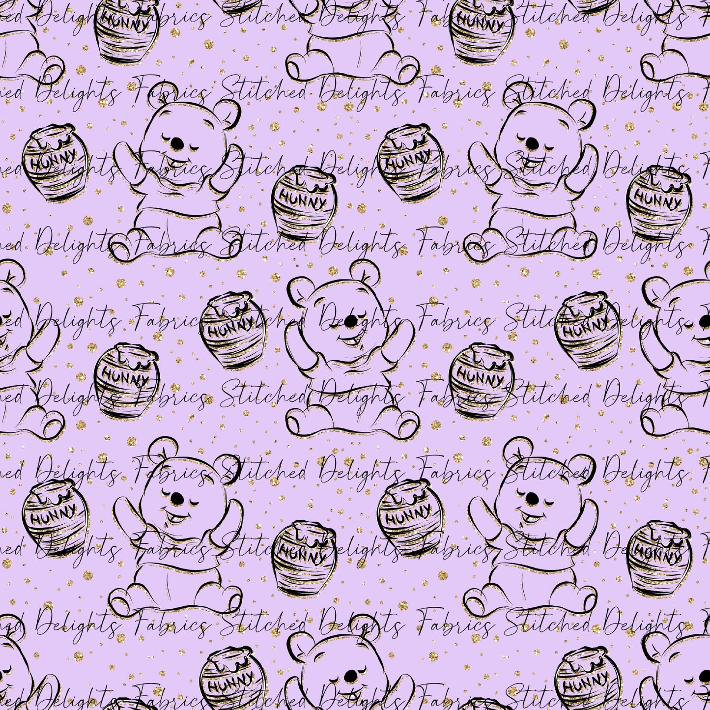 Glitter Bear Pooh Purple