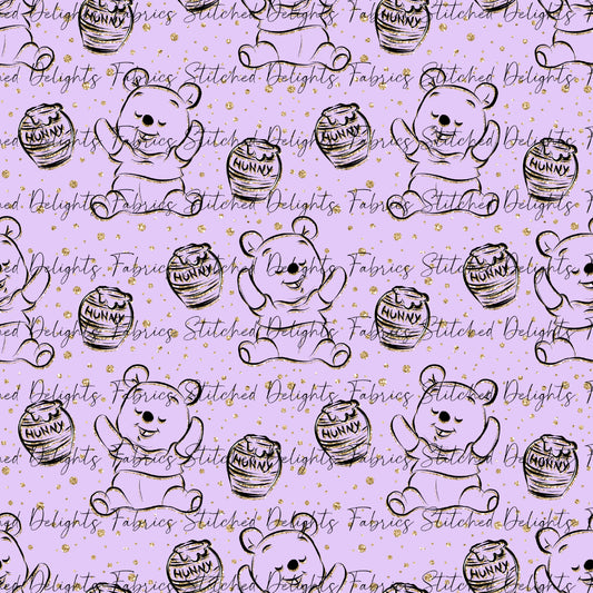 Glitter Bear Pooh Purple