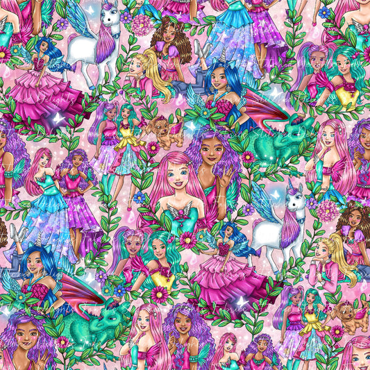 Barbie's Magical Touch Stacked Garden Pink Gold Sparkles