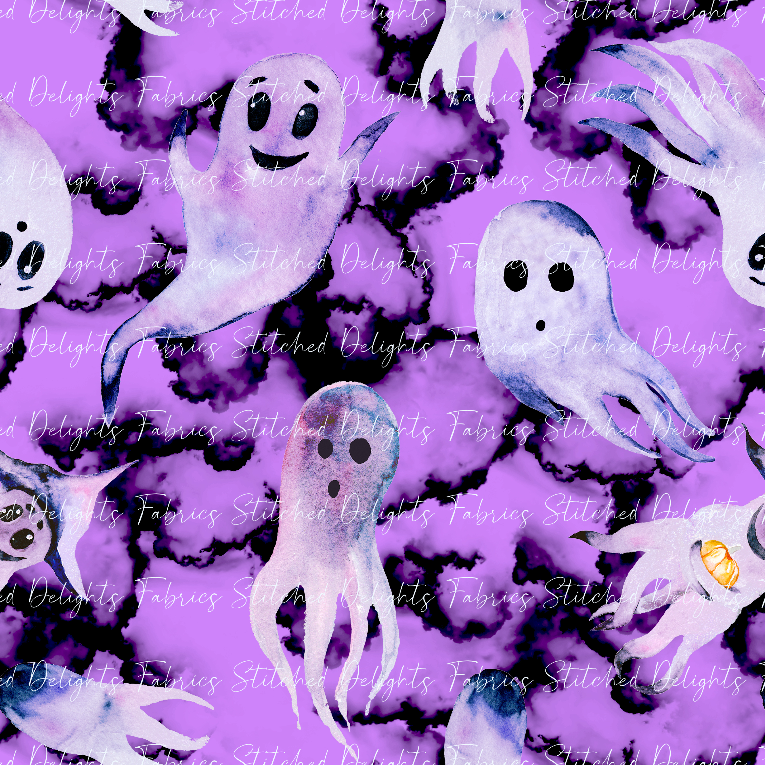 Purple Spooky Ghosts