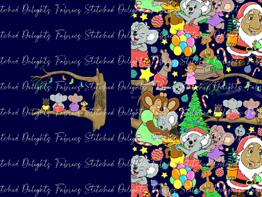 Blinky Xmas Stocking Navy Santa Sack Panel