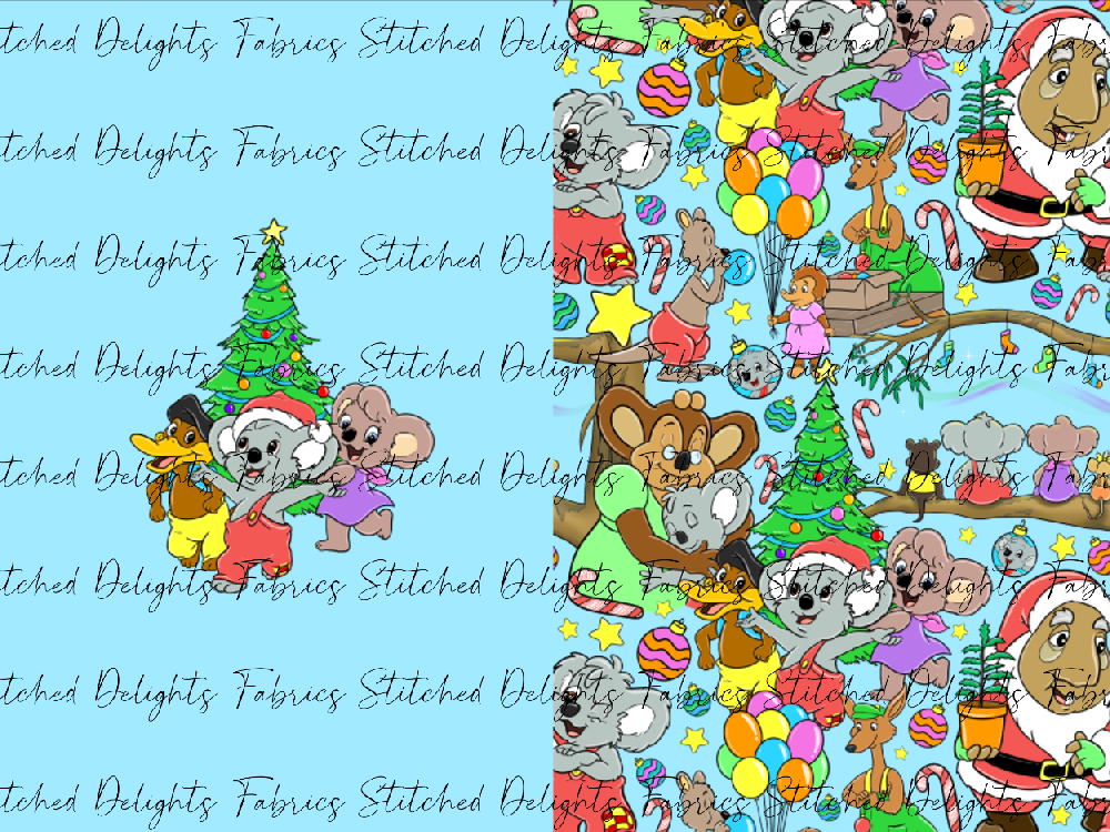 Blinky Xmas Tree Blue Santa Sack Panel