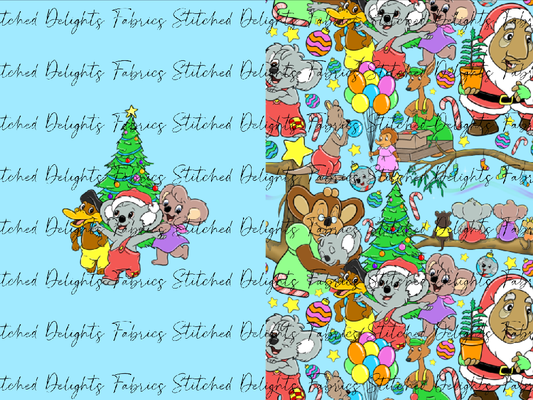 Blinky Xmas Tree Blue Santa Sack Panel