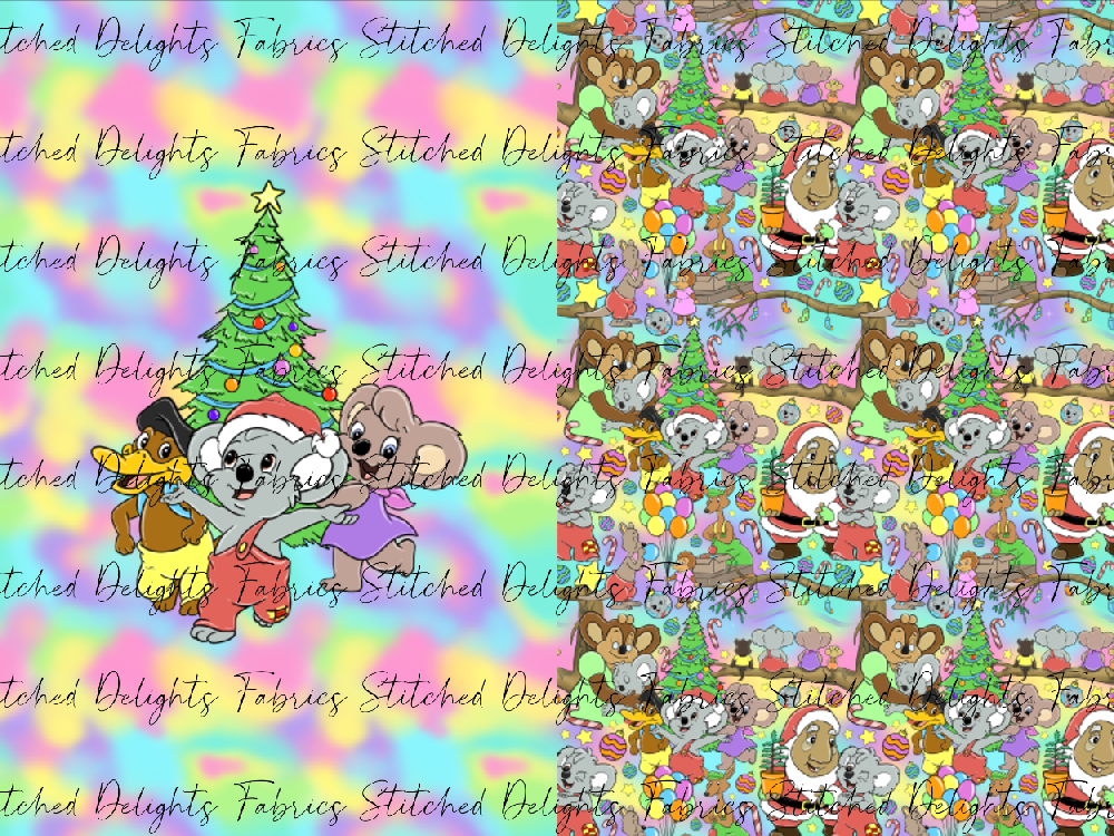 Blinky Xmas Tree Rainbow Santa Sack Panel