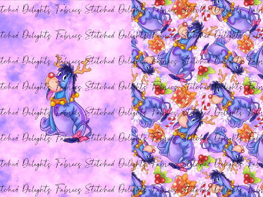 Pooh's Winter Wonderland Donkey Pink Santa Sack Panel