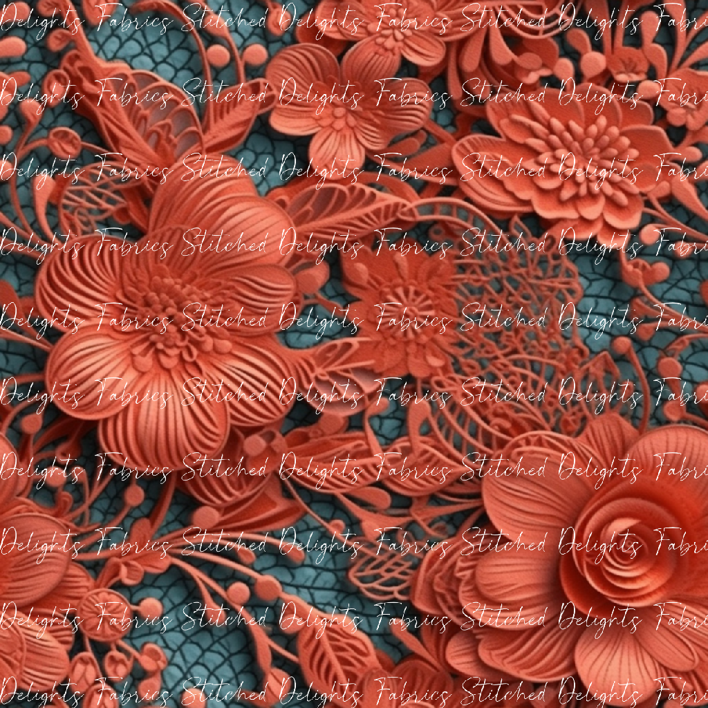 3D Flowers Coral 6