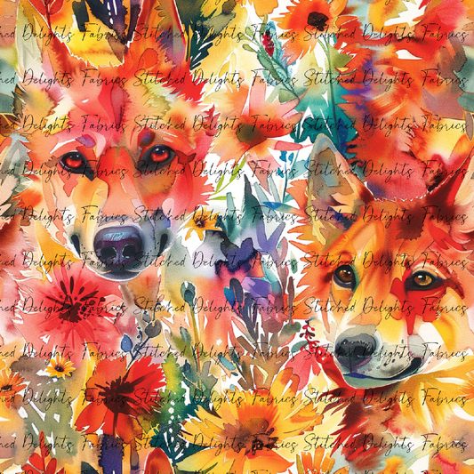 Floral Animals Dingo