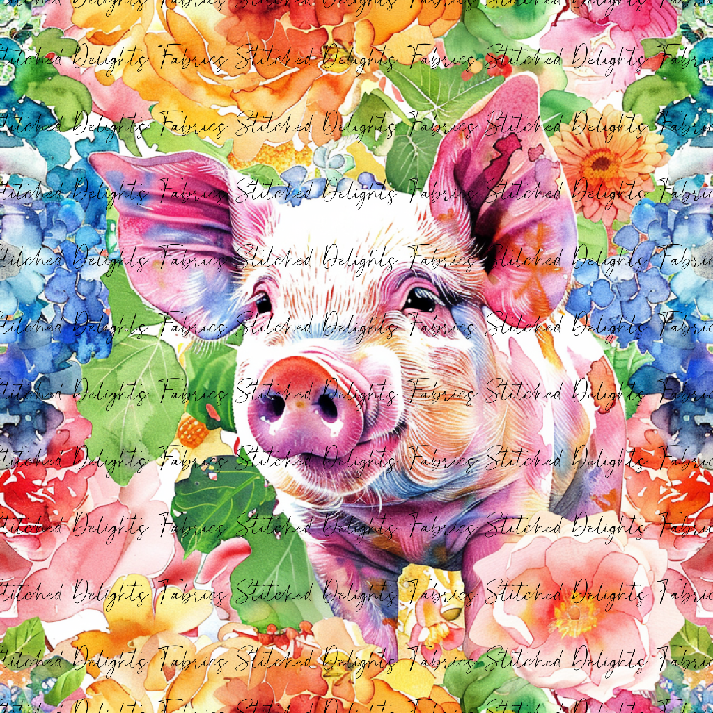 Floral Animals Pig 3