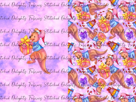 Pooh's Winter Wonderland Roo Pink Santa Sack Panel