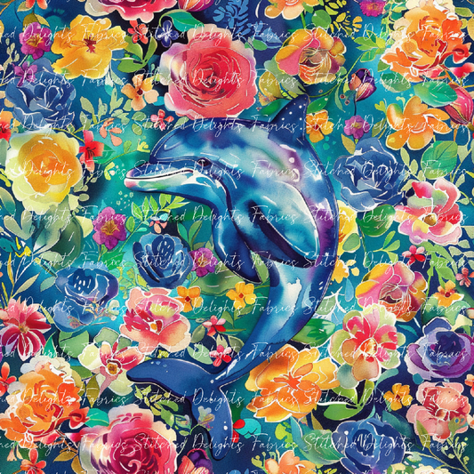 Floral Animals Dolphin