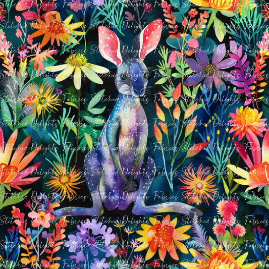 Floral Animals Kangaroo