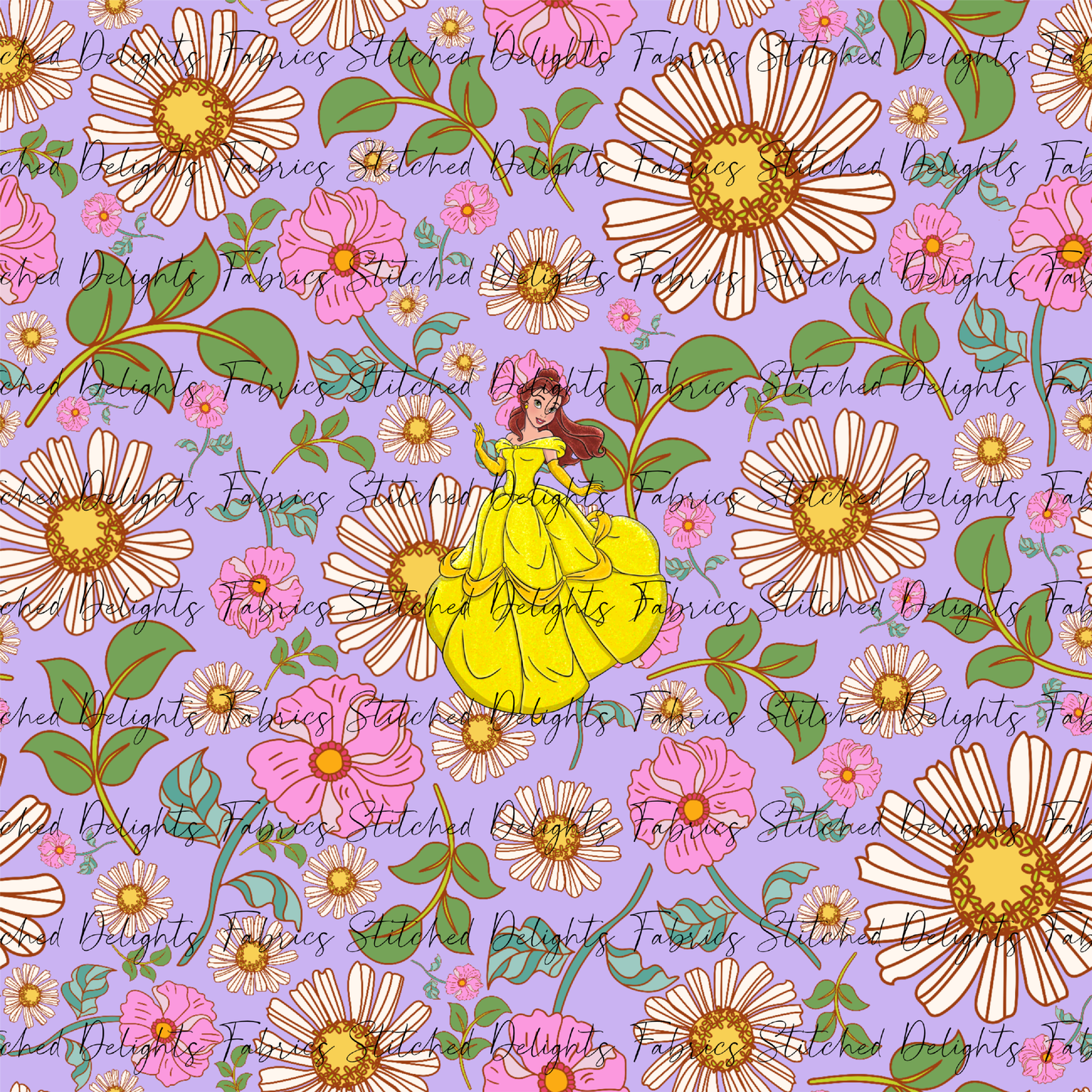 Poke Princess Purple Florals Belle Panel