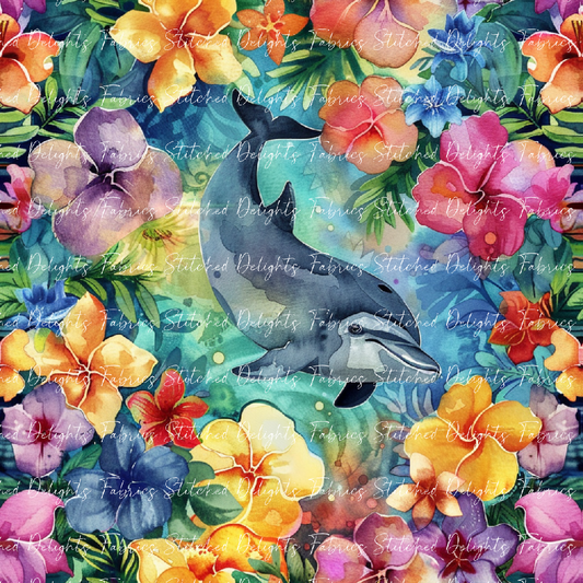 Floral Animals Dolphin 2