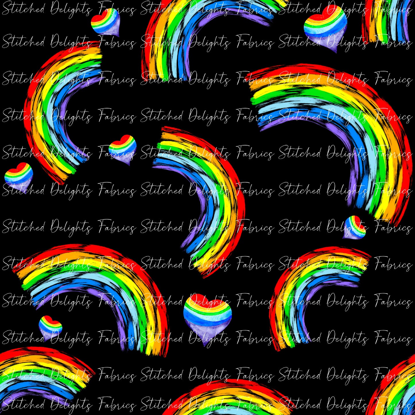 Rainbows & Hearts Black