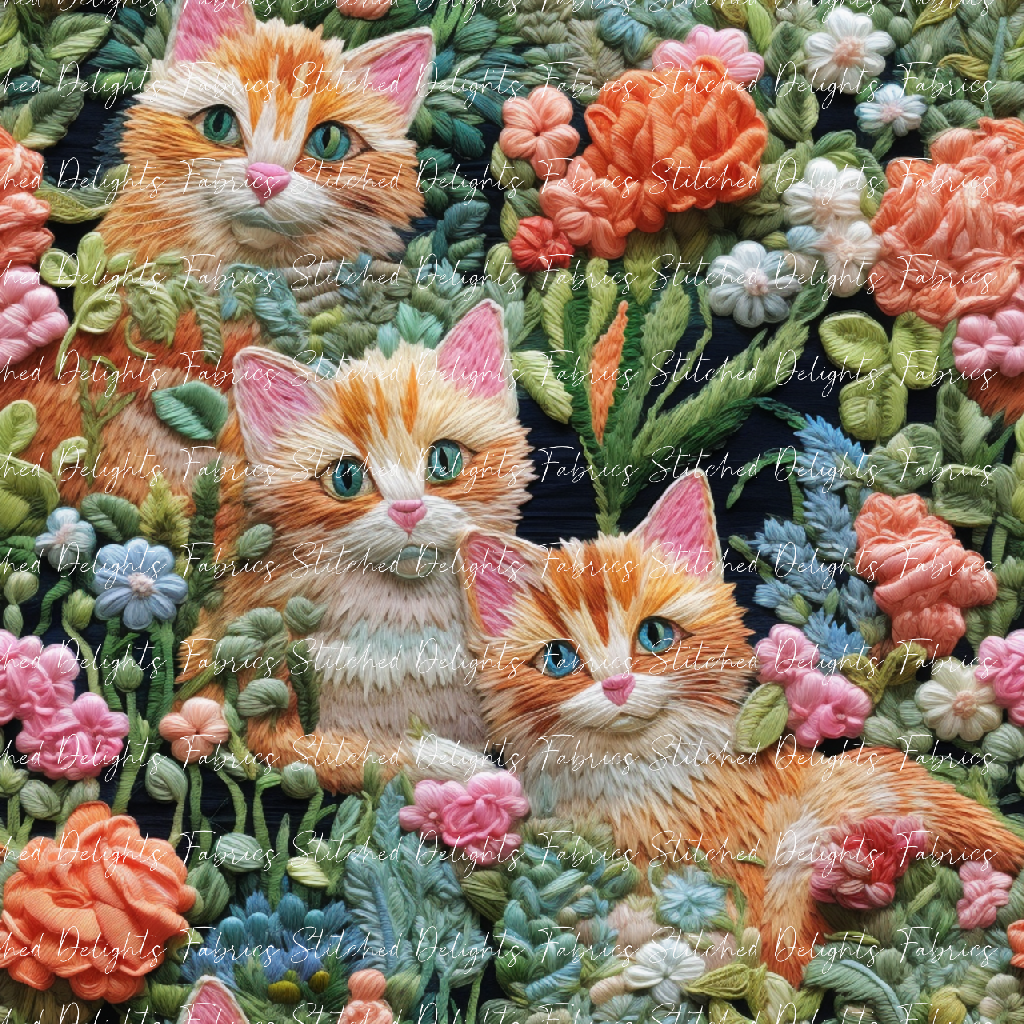 Kitty Floral Embroidery