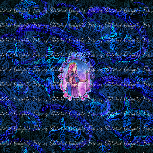 Descendants Neon Blue Audrey Portrait Panel