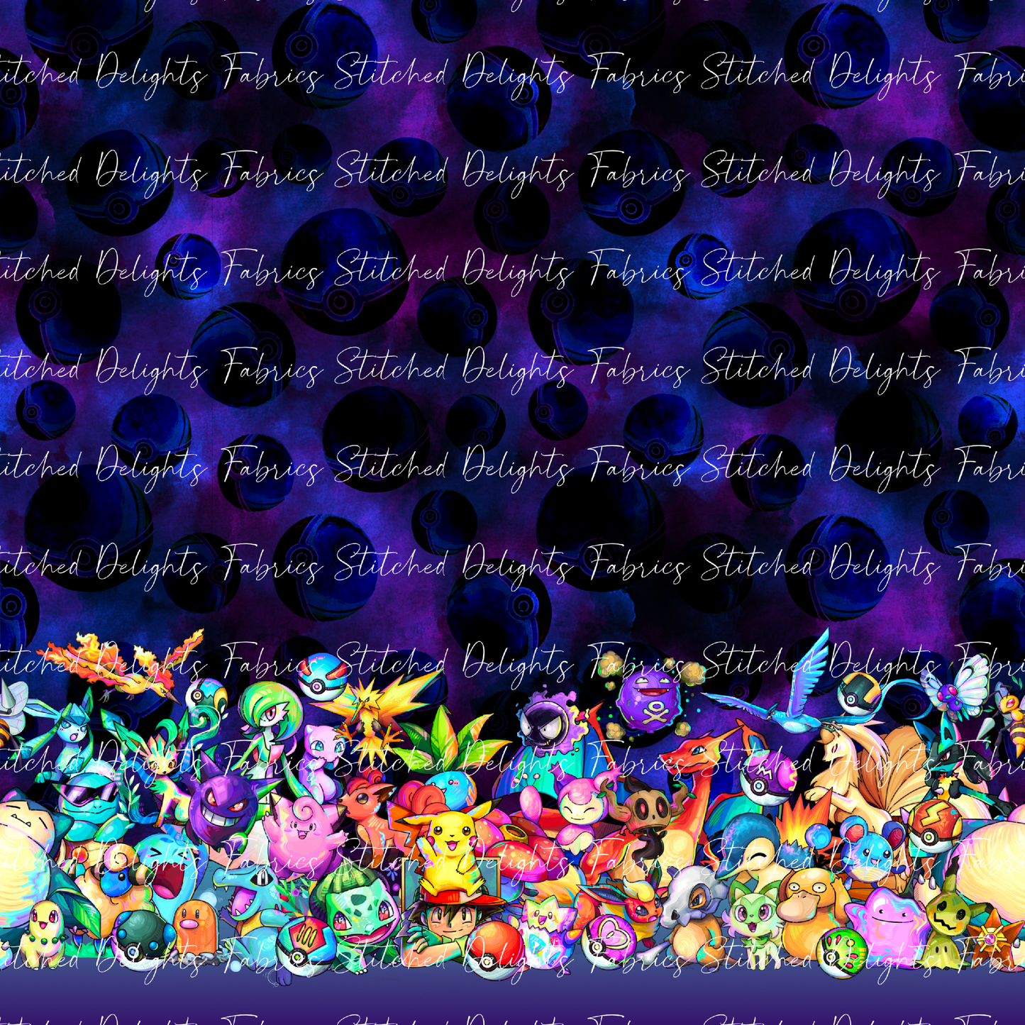 Pocket Monsters Border Print 2