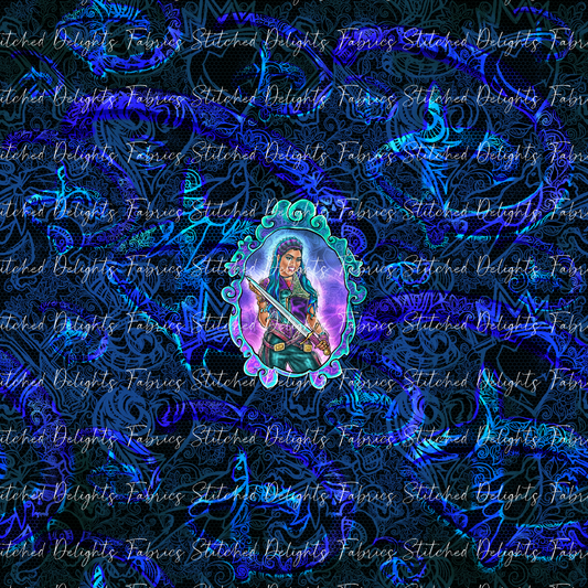 Descendants Neon Blue Uma Portrait Panel