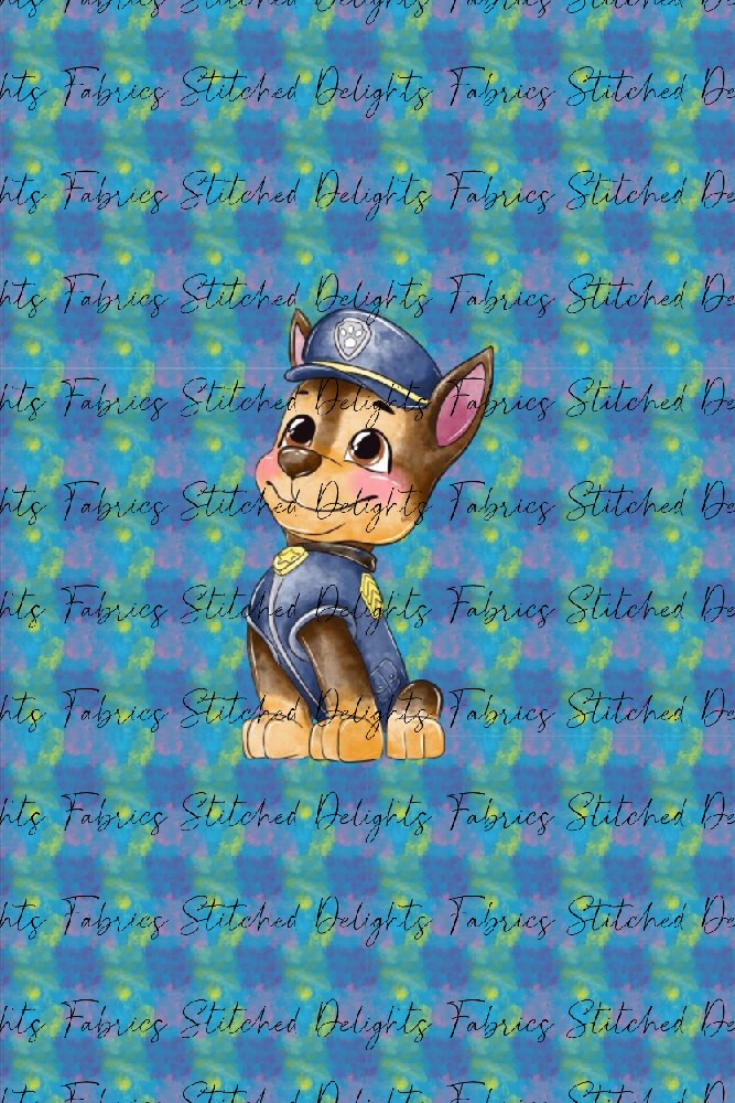 Watercolour Paw Patrol Chase Blanket Panels