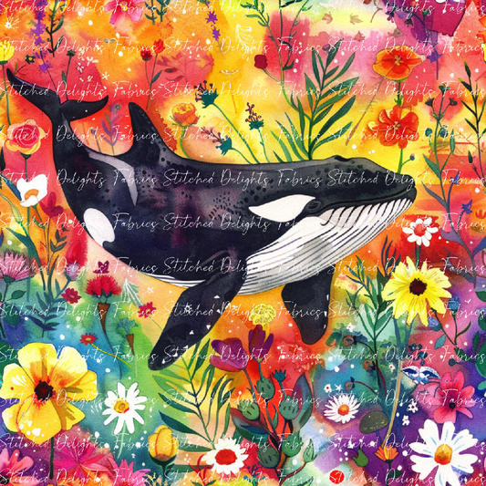 Floral Animals Killer Whale 2