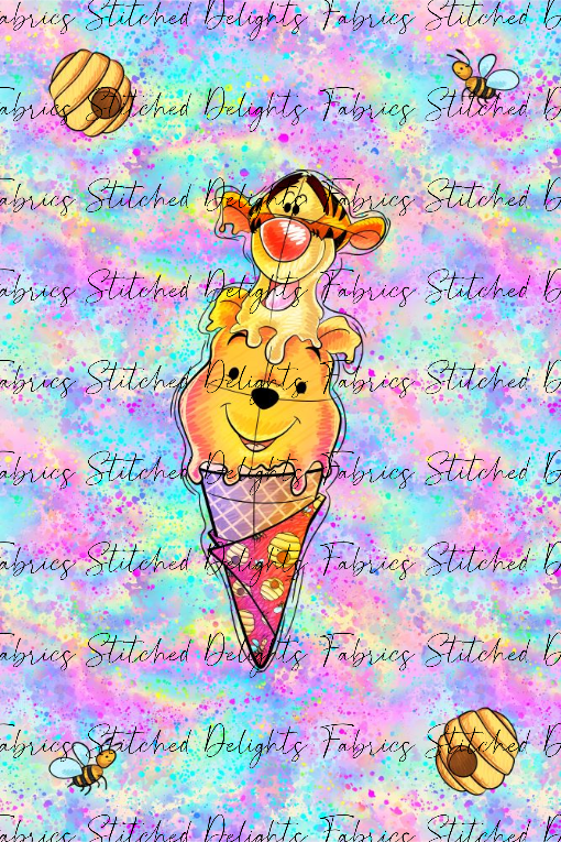 Honey Bear Icecream Swirls Blanket Panels