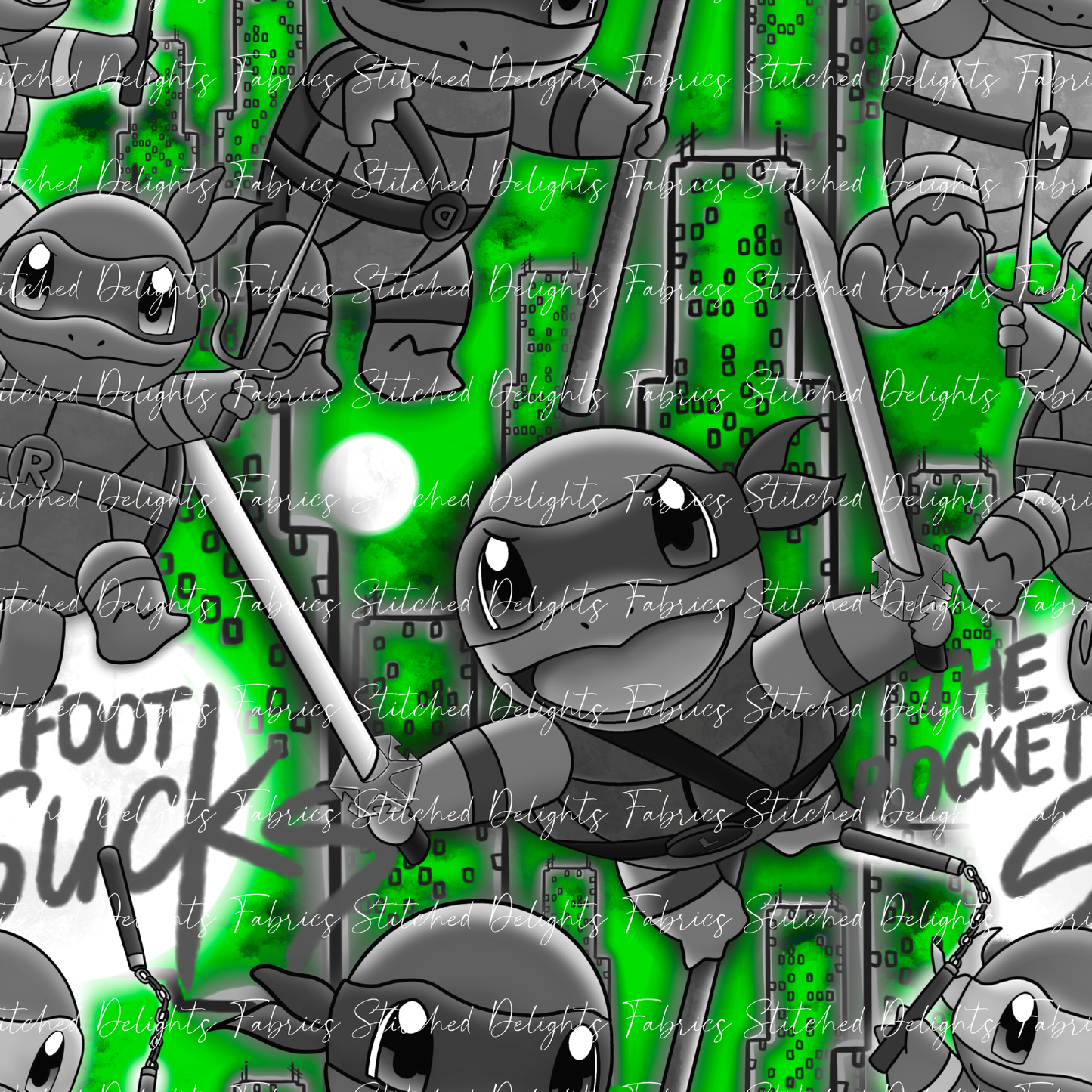 Ninja Squirtles Rocket Foot Sucks Neon Green