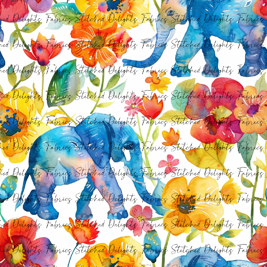 Floral Animals Elephants