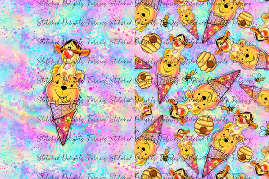 Honey Bear Icecream Swirls Blanket Panels